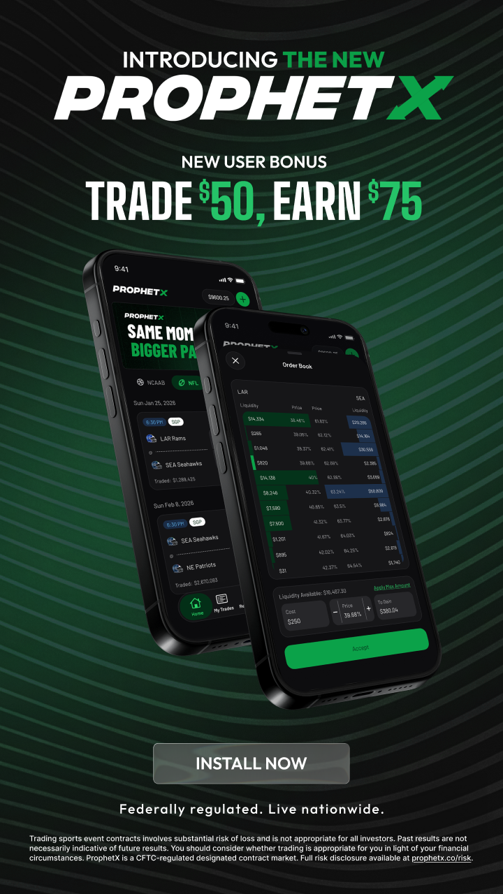 ProphetX: new user bonus, trade $50, earn $75